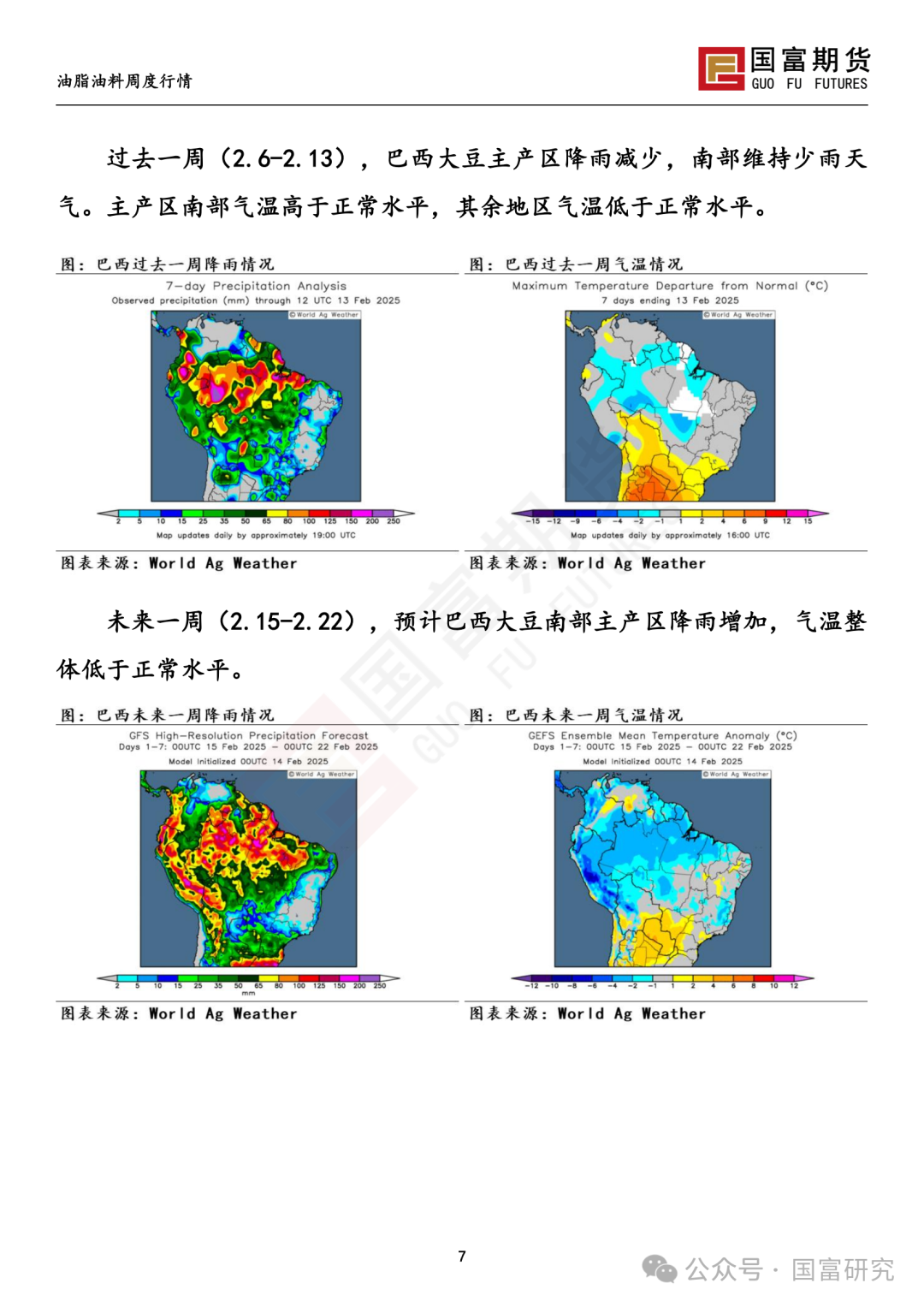 【国富豆系研究周报】USDA 月报影响偏中性，巴西收割进度加快